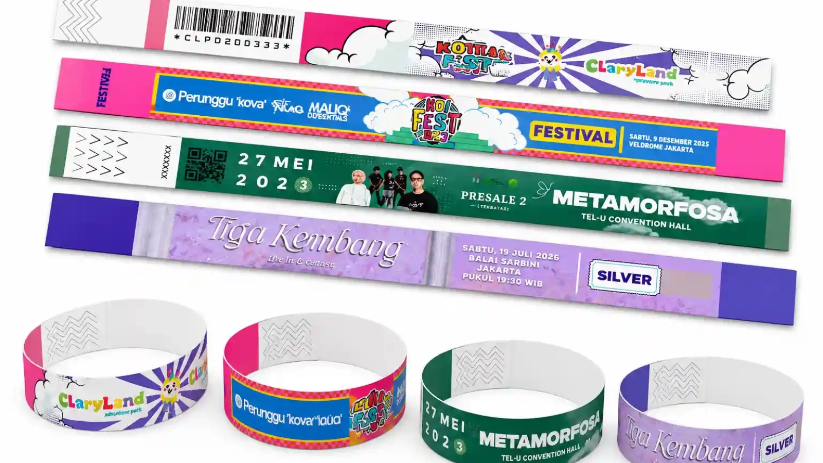 cetak tiket gelang tahan keringat