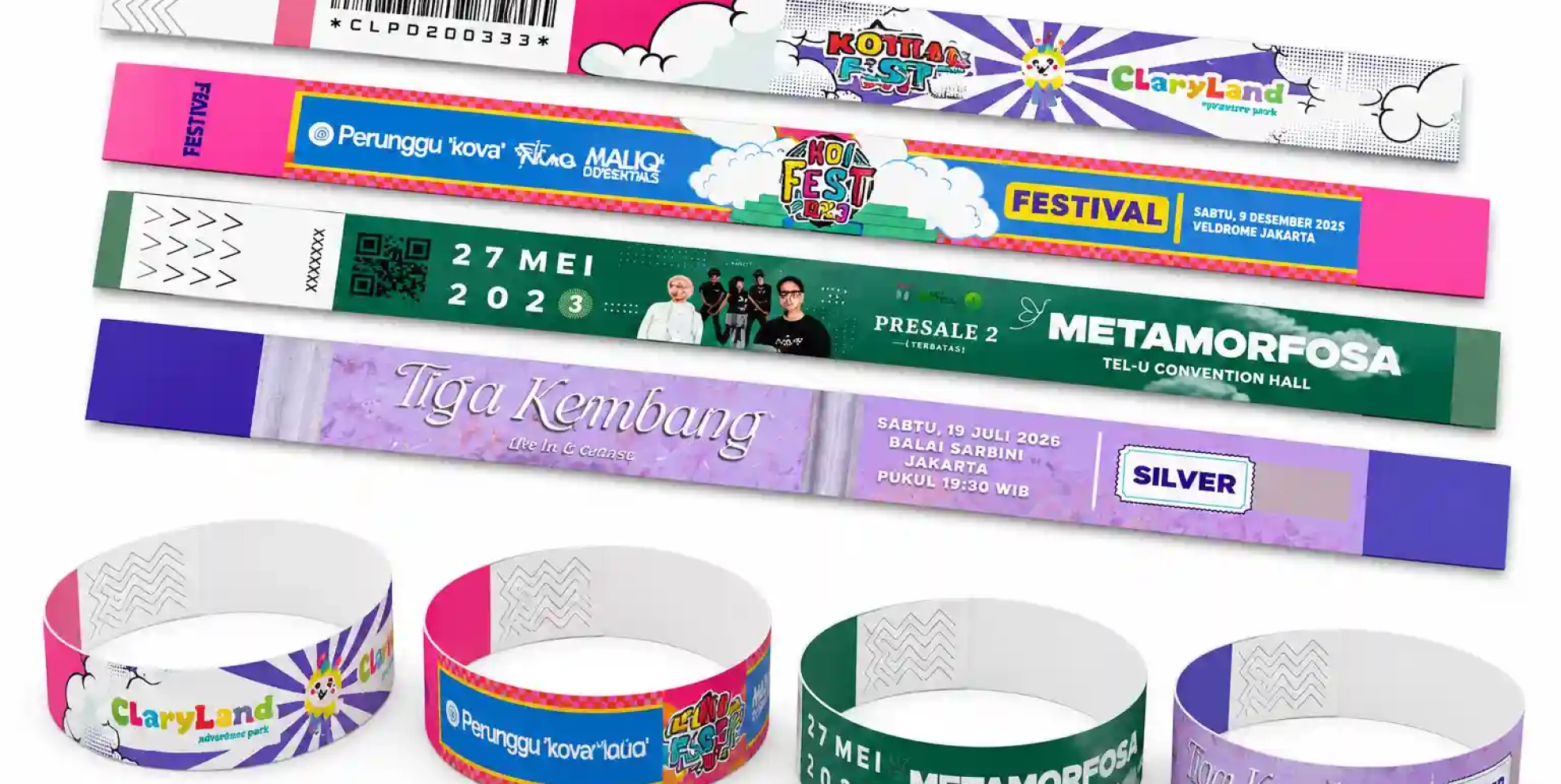 cetak tiket gelang tahan keringat